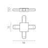 Соединитель трековый LIGHTSTAR BARRA 502146-P однофазный